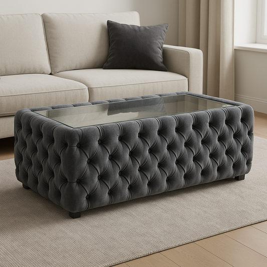 Chesterfield Glass-Top Coffee Table